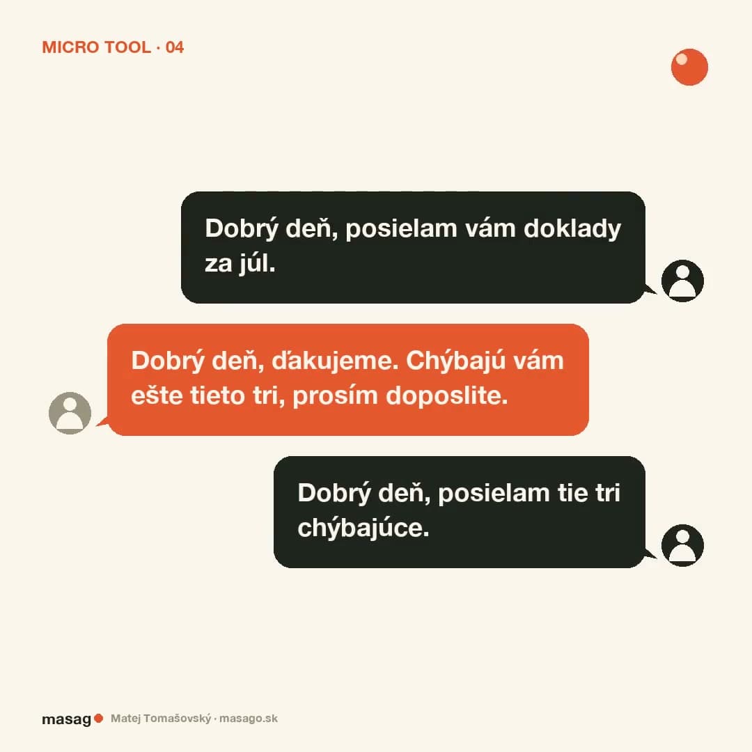 Mesačný párovač dokladov: kontrola pred odoslaním